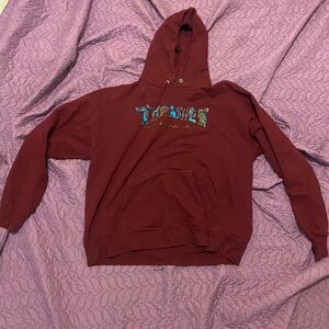 THRASHER Hieroglyphic Hood Jumper MAROON Size Large